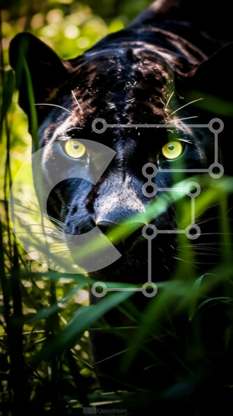 Σετ των 2 Intra Συλλεκτικό Ξύλινο Παζλ Plywood  4mm - Εκπληκτική εικόνα ενός Μαύρου Πάνθηρα στο φυσικό του περιβάλλον Σε Ξύλινο Κουτί - Διαστάσεις: 10x10 cm – 25 κομμάτια