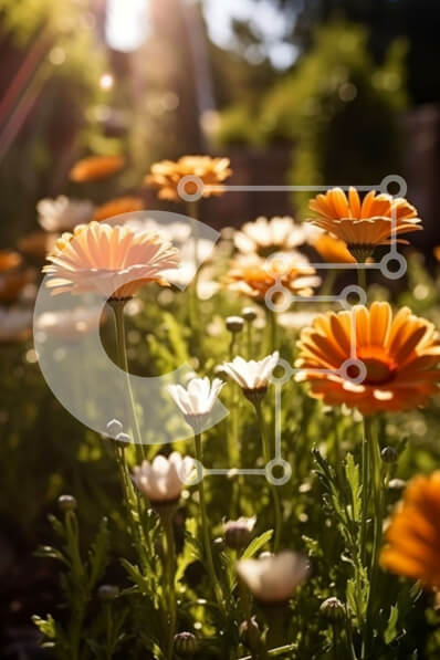 Σετ των 2 Intra Συλλεκτικό Ξύλινο Παζλ Plywood  4mm - Όμορφη εικόνα ενός χωραφιού με μαργαρίτα κάτω από τον ήλιο Σε Ξύλινο Κουτί - Διαστάσεις: 10x10 cm – 25 κομμάτια