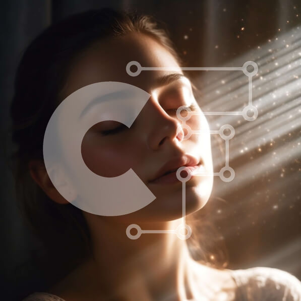 Intra Συλλεκτικό Ξύλινο Παζλ Plywood  4mm - Όμορφο πορτρέτο μιας γυναίκας που κοιτάζει ψηλά προς το φως του ήλιου Σε Ξύλινο Κουτί - Διαστάσεις Puzzle: 10x10 cm – 25 κομμάτια