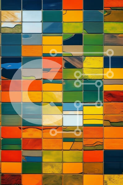 Intra Συλλεκτικό Ξύλινο Παζλ Plywood  4mm - Ζωντανή εικόνα φόντου τοίχου μωσαϊκού Σε Ξύλινο Κουτί - Διαστάσεις Puzzle: 10x10 cm – 25 κομμάτια