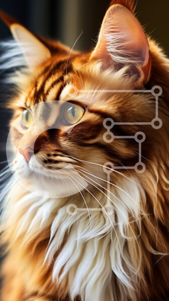 Σετ των 2 Intra Συλλεκτικό Ξύλινο Παζλ Plywood  4mm - Αξιολάτρευτη εικόνα μιας χνουδωτής γάτας με μεγάλα πράσινα μάτια Σε Ξύλινο Κουτί - Διαστάσεις: 10x10 cm – 25 κομμάτια