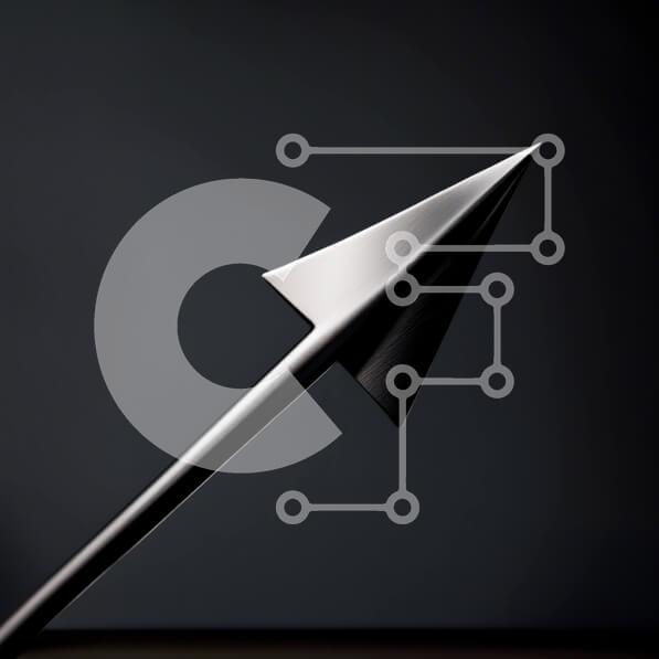 Intra Συλλεκτικό Ξύλινο Παζλ Plywood  4mm - Αφηρημένο ασημένιο βέλος σε μαύρο φόντο Σε Ξύλινο Κουτί - Διαστάσεις Puzzle: 10x10 cm – 25 κομμάτια