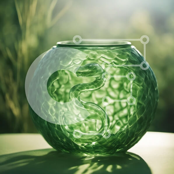 Intra Συλλεκτικό Ξύλινο Παζλ Plywood  4mm - Πράσινο γυάλινο βάζο με το φως του ήλιου να λάμπει Σε Ξύλινο Κουτί - Διαστάσεις: 10x10 cm – 25 κομμάτια