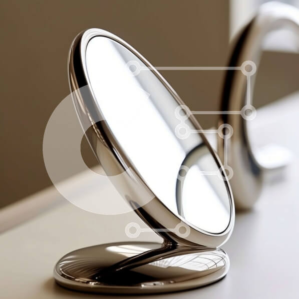 Intra Συλλεκτικό Ξύλινο Παζλ Plywood  4mm - Σύγχρονος καθρέφτης μπάνιου με ασημί μεταλλικό σκελετό Σε Ξύλινο Κουτί - Διαστάσεις Puzzle: 10x10 cm – 25 κομμάτια