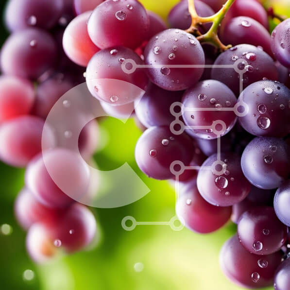 Σετ των 2 Intra Συλλεκτικό Ξύλινο Παζλ Plywood  4mm - Νόστιμη εικόνα μωβ σταφυλιών σε αμπέλι με σταγονίδια νερού Σε Ξύλινο Κουτί - Διαστάσεις: 10x10 cm – 25 κομμάτια