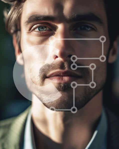 Intra Συλλεκτικό Ξύλινο Παζλ Plywood  4mm - Σοβαρός άνδρας με πράσινο σακάκι και λευκό πουκάμισο Σε Ξύλινο Κουτί - Διαστάσεις Puzzle: 10x10 cm – 25 κομμάτια