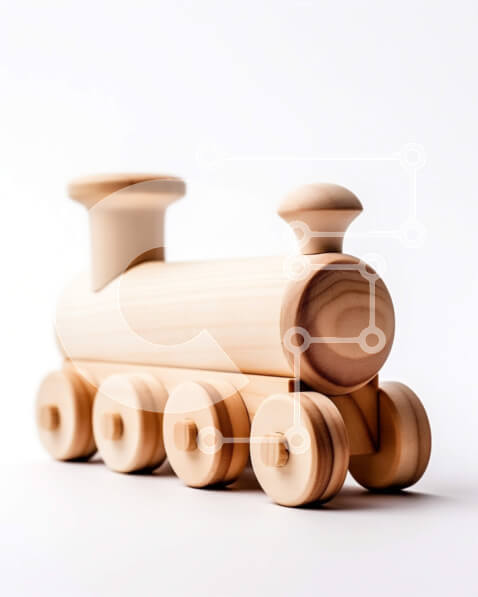 Intra Συλλεκτικό Ξύλινο Παζλ Plywood  4mm - Ξύλινο παιχνίδι τρένο με τέσσερα αυτοκίνητα και ατμομηχανή Σε Ξύλινο Κουτί - Διαστάσεις Puzzle: 10x10 cm – 25 κομμάτια