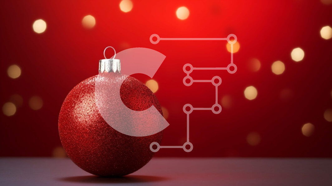 Intra Συλλεκτικό Ξύλινο Παζλ Plywood  4mm - Κόκκινη Χριστουγεννιάτικη μπάλα σε αφηρημένο κόκκινο φόντο Σε Ξύλινο Κουτί - Διαστάσεις: 10x10 cm – 25 κομμάτια