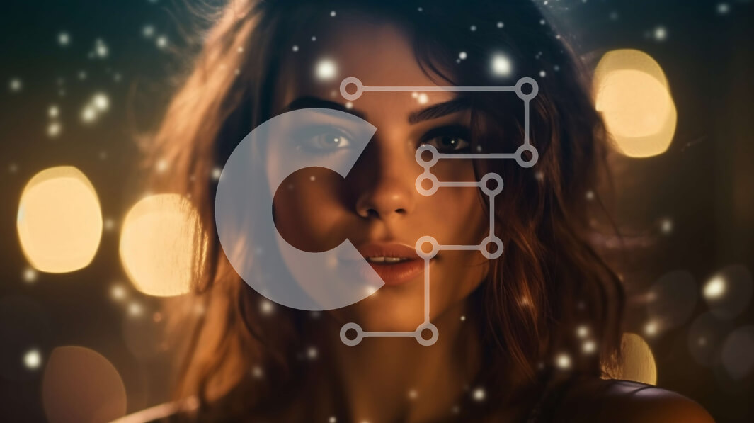 Intra Συλλεκτικό Ξύλινο Παζλ Plywood  4mm - Εκπληκτικό πορτρέτο γυναίκας με σγουρά μαλλιά και λαμπερό χαμόγελο σε μαύρο τοπ και λευκό παντελόνι Σε Ξύλινο Κουτί - Διαστάσεις Puzzle: 10x10 cm – 25 κομμάτια