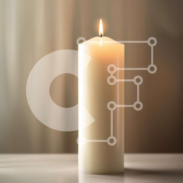 Intra Συλλεκτικό Ξύλινο Παζλ Plywood  4mm - Όμορφη εικόνα ενός λευκού κεριού σε ένα τραπέζι Σε Ξύλινο Κουτί - Διαστάσεις: 10x10 cm – 25 κομμάτια