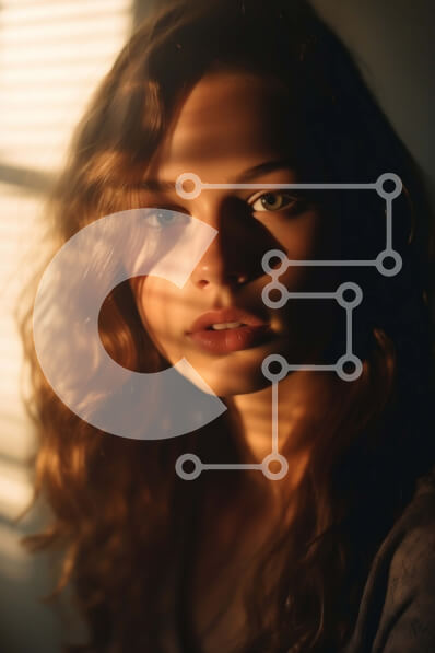 Intra Συλλεκτικό Ξύλινο Παζλ Plywood  4mm - Χαλαρή και φιλική εικόνα μιας γυναίκας με καστανά μάτια και κυματιστά μαλλιά Σε Ξύλινο Κουτί - Διαστάσεις Puzzle: 10x10 cm – 25 κομμάτια