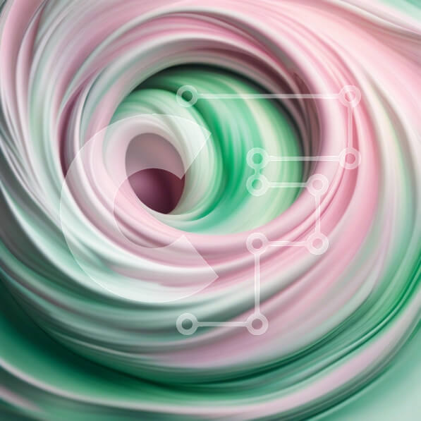 Intra Συλλεκτικό Ξύλινο Παζλ Plywood  4mm - Ρευστή κίνηση των ροζ και πράσινων χρωμάτων στην αφηρημένη τέχνη Σε Ξύλινο Κουτί - Διαστάσεις Puzzle: 10x10 cm – 25 κομμάτια