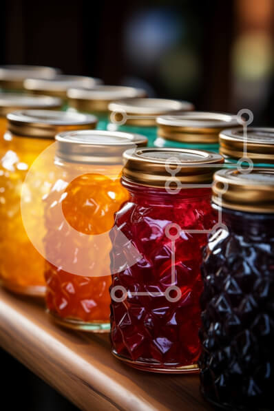 Σετ των 2 Intra Συλλεκτικό Ξύλινο Παζλ Plywood  4mm - Πολύχρωμες μαρμελάδες και ζελέ σε μια σειρά από γυάλινα βάζα Σε Ξύλινο Κουτί - Διαστάσεις: 10x10 cm – 25 κομμάτια