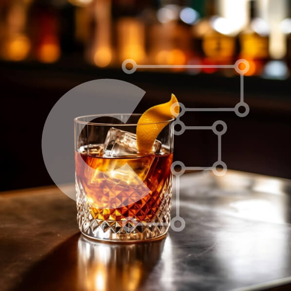 Σετ των 2 Intra Συλλεκτικό Ξύλινο Παζλ Plywood  4mm - Old Fashioned Cocktail με Ουίσκι, Ζάχαρη και Bitters Σε Ξύλινο Κουτί - Διαστάσεις: 10x10 cm – 25 κομμάτια