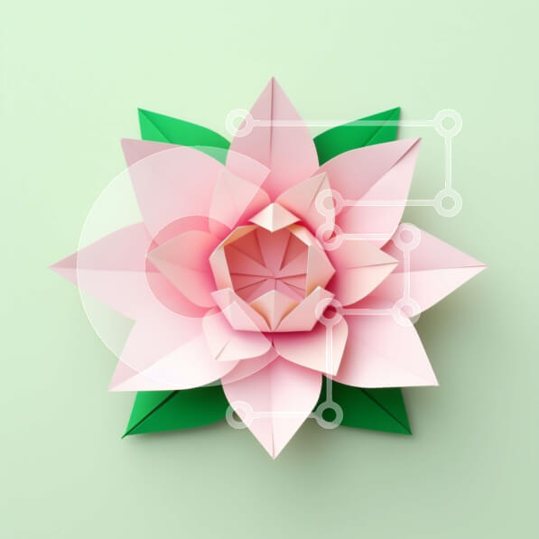 Intra Συλλεκτικό Ξύλινο Παζλ Plywood  4mm - Ροζ λουλούδι λωτού με πράσινα φύλλα Σε Ξύλινο Κουτί - Διαστάσεις: 10x10 cm – 25 κομμάτια