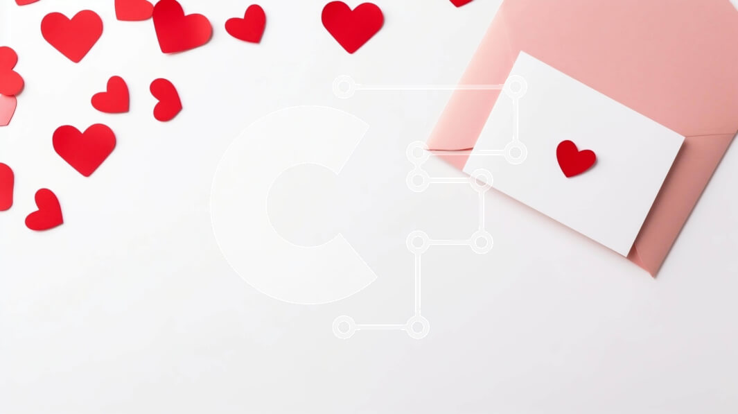 Intra Συλλεκτικό Ξύλινο Παζλ Plywood  4mm - Λευκός φάκελος με κόκκινες καρδιές που πέφτουν από τον ουρανό Σε Ξύλινο Κουτί - Διαστάσεις Puzzle: 10x10 cm – 25 κομμάτια