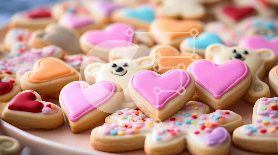 Σετ των 2 Intra Συλλεκτικό Ξύλινο Παζλ Plywood  4mm - Μπισκότα σε σχήμα καρδιάς με πασπάλισμα Σε Ξύλινο Κουτί - Διαστάσεις: 10x10 cm – 25 κομμάτια