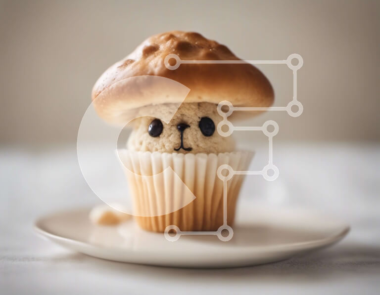 Σετ των 2 Intra Συλλεκτικό Ξύλινο Παζλ Plywood  4mm - Cupcake Mushroom - Delicious Treat Διακοσμημένο σαν μανιτάρι Σε Ξύλινο Κουτί - Διαστάσεις: 10x10 cm – 25 κομμάτια
