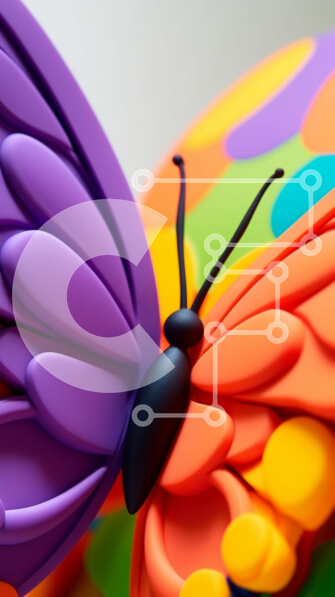 Intra Συλλεκτικό Ξύλινο Παζλ Plywood  4mm - Πολύχρωμο γλυπτό πεταλούδων Σε Ξύλινο Κουτί - Διαστάσεις: 10x10 cm – 25 κομμάτια