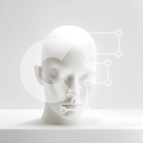 Σετ των 2 Intra Συλλεκτικό Ξύλινο Παζλ Plywood  4mm - Κομψή οθόνη κεφαλιού λευκού μανεκέν στο ράφι Σε Ξύλινο Κουτί - Διαστάσεις: 10x10 cm – 25 κομμάτια