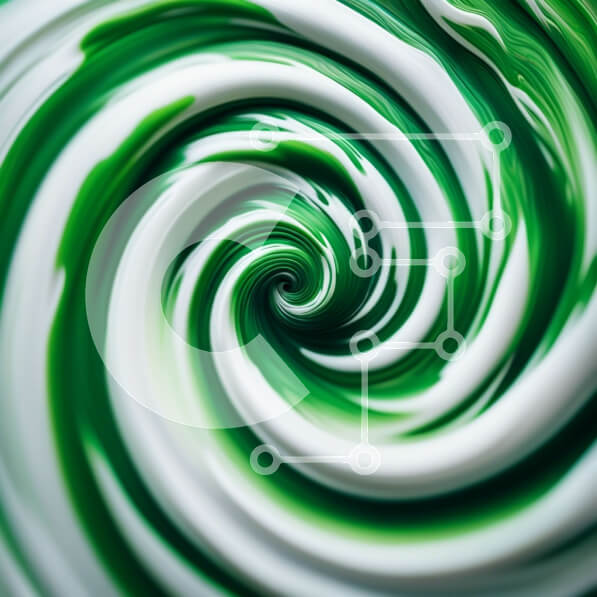 Σετ των 2 Intra Συλλεκτικό Ξύλινο Παζλ Plywood  4mm - Δελεαστική εικόνα της πράσινης και λευκής καραμέλας στροβιλισμού νήματος Σε Ξύλινο Κουτί - Διαστάσεις: 10x10 cm – 25 κομμάτια