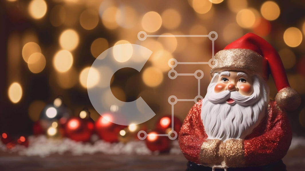 Intra Συλλεκτικό Ξύλινο Παζλ Plywood  4mm - Εορταστικό ειδώλιο Άγιου Βασίλη με κόκκινα και χρυσά στολίδια Σε Ξύλινο Κουτί - Διαστάσεις: 10x10 cm – 25 κομμάτια