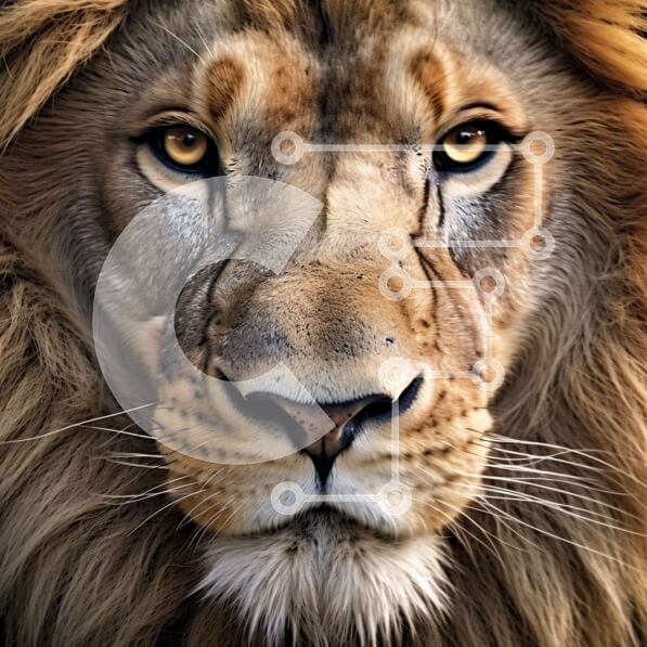 Intra Συλλεκτικό Ξύλινο Παζλ Plywood  4mm - Εκπληκτική εικόνα ενός βασιλικού λιονταριού σε κοντινή απόσταση Σε Ξύλινο Κουτί - Διαστάσεις: 10x10 cm – 25 κομμάτια