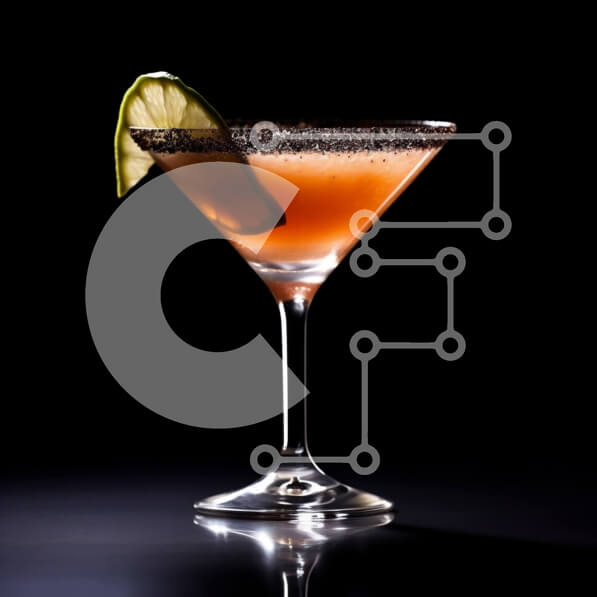 Σετ των 2 Intra Συλλεκτικό Ξύλινο Παζλ Plywood  4mm - Νόστιμο ροζ κοκτέιλ με Lime Wedge σε ποτήρι Martini Σε Ξύλινο Κουτί - Διαστάσεις: 10x10 cm – 25 κομμάτια