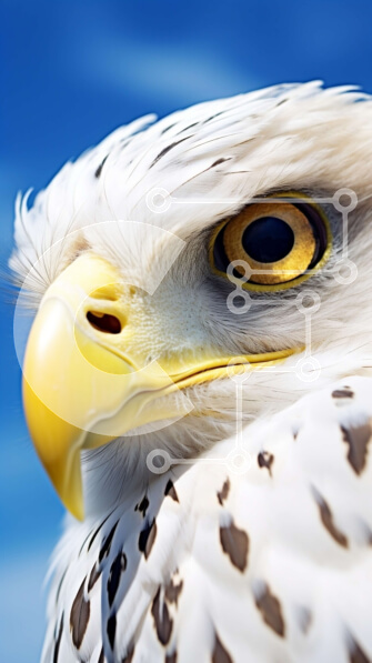 Σετ των 2 Intra Συλλεκτικό Ξύλινο Παζλ Plywood  4mm - Κοντινό πλάνο του κεφαλιού του αετού Σε Ξύλινο Κουτί - Διαστάσεις: 10x10 cm – 25 κομμάτια