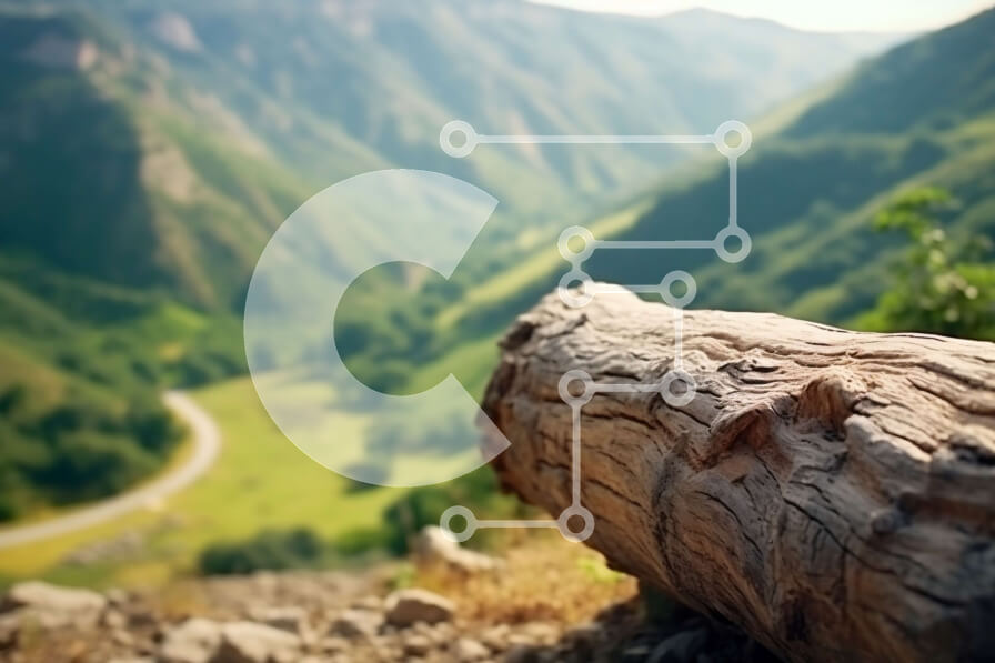 Intra Συλλεκτικό Ξύλινο Παζλ Plywood  4mm - Εναέρια άποψη μιας γραφικής οροσειράς με καταπράσινα δάση και ποταμό με στροφές Σε Ξύλινο Κουτί - Διαστάσεις: 10x10 cm – 25 κομμάτια