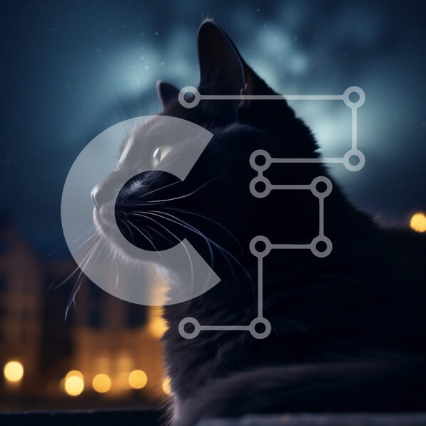 Intra Συλλεκτικό Ξύλινο Παζλ Plywood  4mm - Όμορφη εικόνα της Μαύρης Γάτας στο Nighttime Windowsill Σε Ξύλινο Κουτί - Διαστάσεις: 10x10 cm – 25 κομμάτια