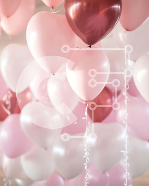 Intra Συλλεκτικό Ξύλινο Παζλ Plywood  4mm - Πολύχρωμα μπαλόνια σε σχήμα καρδιάς Σε Ξύλινο Κουτί - Διαστάσεις: 10x10 cm – 25 κομμάτια