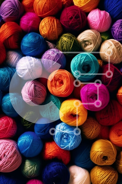 Intra Συλλεκτικό Ξύλινο Παζλ Plywood  4mm - Ζωντανό σωρό μπάλας νήματος ως φόντο ή υφή Σε Ξύλινο Κουτί - Διαστάσεις Puzzle: 10x10 cm – 25 κομμάτια