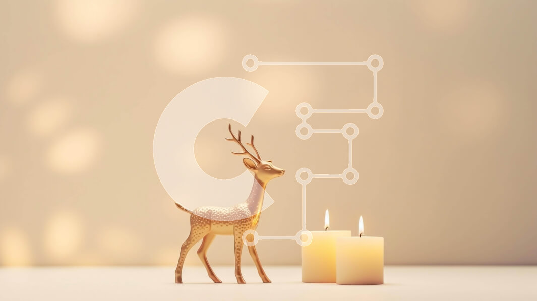 Intra Συλλεκτικό Ξύλινο Παζλ Plywood  4mm - Χρυσό ειδώλιο ελαφιού με αναμμένα κεριά στο φόντο Σε Ξύλινο Κουτί - Διαστάσεις Puzzle: 10x10 cm – 25 κομμάτια