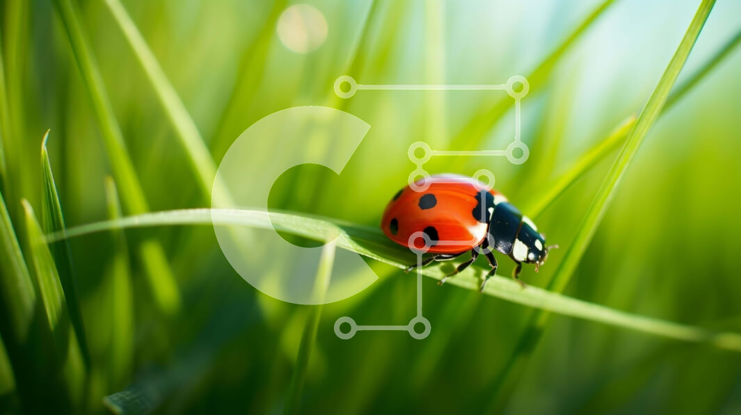 Intra Συλλεκτικό Ξύλινο Παζλ Plywood  4mm - Κοντινό πλάνο μιας πασχαλίτσας στο πράσινο γρασίδι Σε Ξύλινο Κουτί - Διαστάσεις: 10x10 cm – 25 κομμάτια