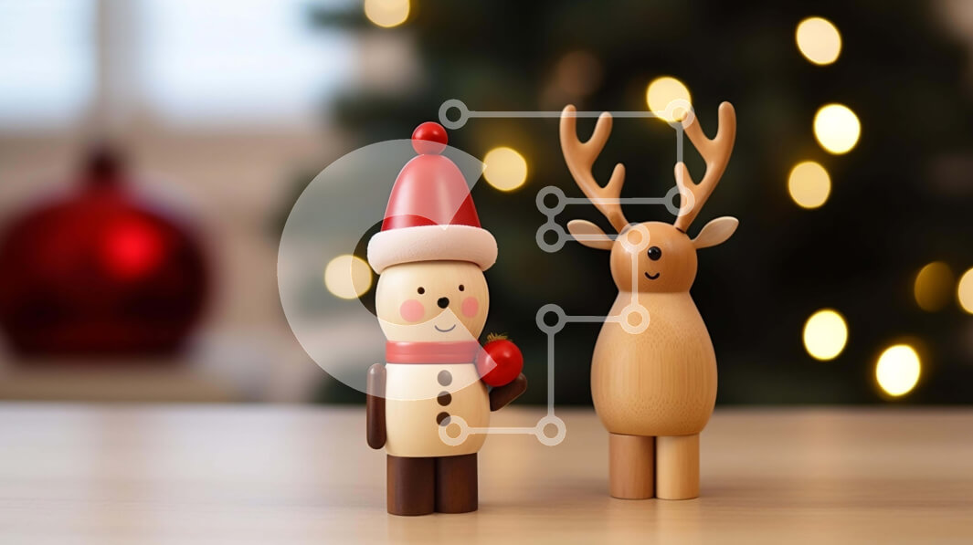 Intra Συλλεκτικό Ξύλινο Παζλ Plywood  4mm - Ξύλινα ειδώλια ταράνδων σε εορταστική έκθεση Σε Ξύλινο Κουτί - Διαστάσεις: 10x10 cm – 25 κομμάτια