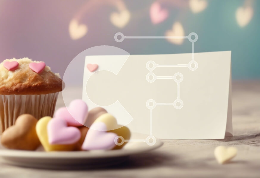 Σετ των 2 Intra Συλλεκτικό Ξύλινο Παζλ Plywood  4mm - Πιάτο με cupcakes, μπισκότα και καραμέλες σε σχήμα καρδιάς με κάρτα σημειώσεων Σε Ξύλινο Κουτί - Διαστάσεις: 10x10 cm – 25 κομμάτια