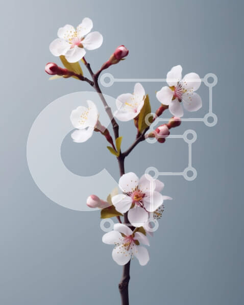 Intra Συλλεκτικό Ξύλινο Παζλ Plywood  4mm - Εκπληκτική εικόνα ενός κλαδιού λευκού λουλουδιού σε πλήρη άνθιση Σε Ξύλινο Κουτί - Διαστάσεις: 10x10 cm – 25 κομμάτια