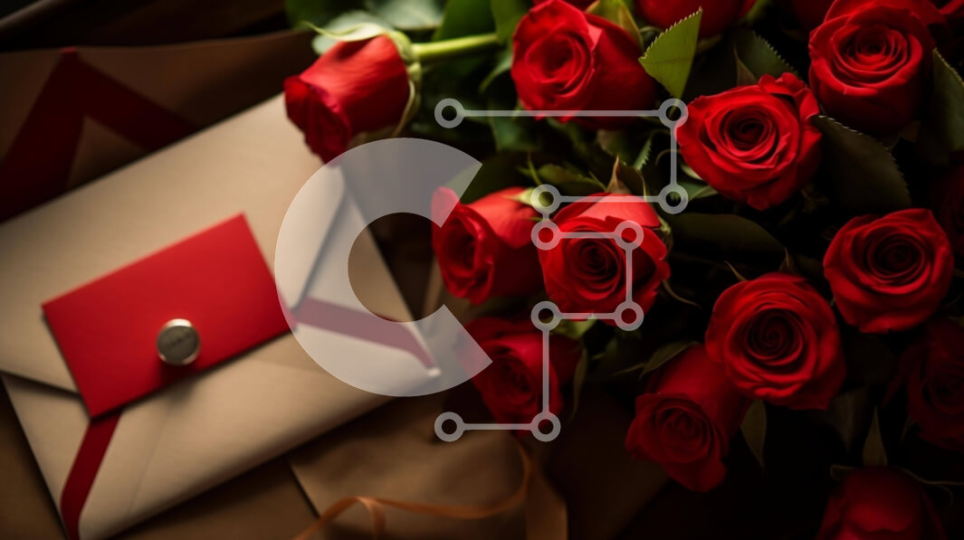 Intra Συλλεκτικό Ξύλινο Παζλ Plywood  4mm - Κόκκινα τριαντάφυλλα και δώρο φάκελος Σε Ξύλινο Κουτί - Διαστάσεις Puzzle: 10x10 cm – 25 κομμάτια