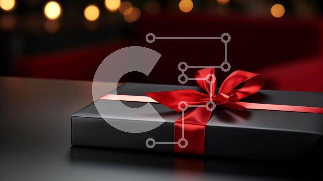 Intra Συλλεκτικό Ξύλινο Παζλ Plywood  4mm - Μαύρο κουτί δώρου με κόκκινη κορδέλα και λαμπάκια κεριών Σε Ξύλινο Κουτί - Διαστάσεις Puzzle: 10x10 cm – 25 κομμάτια