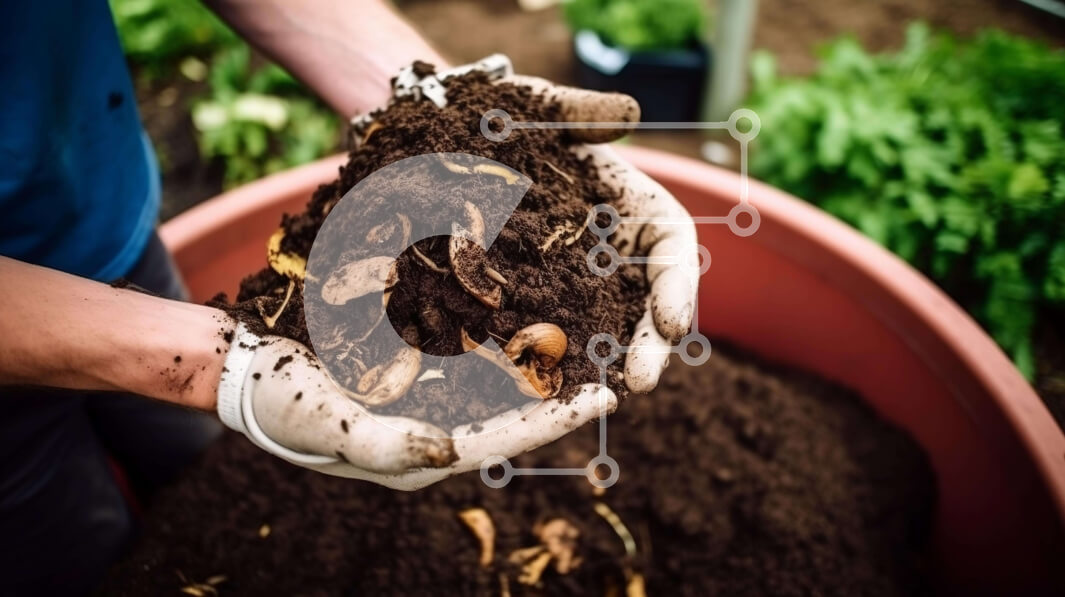 Intra Συλλεκτικό Ξύλινο Παζλ Plywood  4mm - Άτομο που κρατά ένα μεγάλο μπολ με χώμα για κηπουρική ή κομποστοποίηση Σε Ξύλινο Κουτί - Διαστάσεις: 10x10 cm – 25 κομμάτια