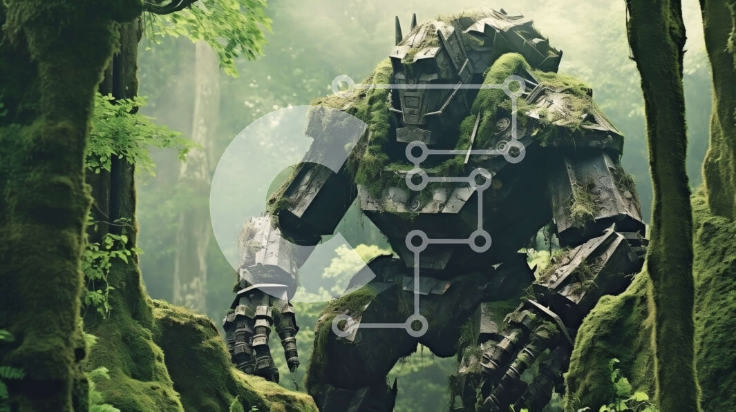 Intra Συλλεκτικό Ξύλινο Παζλ Plywood  4mm - Μεγαλοπρεπές μηχανικό πλάσμα σε ένα πυκνό δάσος Σε Ξύλινο Κουτί - Διαστάσεις Puzzle: 10x10 cm – 25 κομμάτια