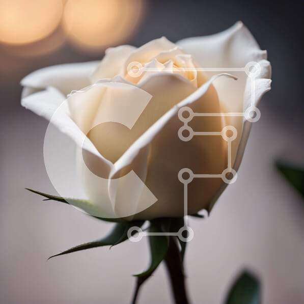 Intra Συλλεκτικό Ξύλινο Παζλ Plywood  4mm - Όμορφη εικόνα ενός λευκού τριαντάφυλλου με πράσινα φύλλα και κίτρινο κέντρο Σε Ξύλινο Κουτί - Διαστάσεις: 10x10 cm – 25 κομμάτια