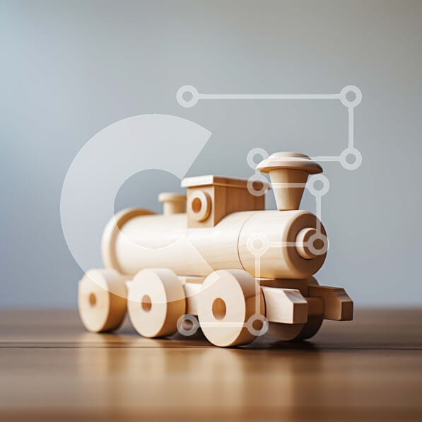 Intra Συλλεκτικό Ξύλινο Παζλ Plywood  4mm - Αξιολάτρευτο ξύλινο τρενάκι παιχνιδιών σε ένα όμορφα κατασκευασμένο ξύλινο τραπέζι Σε Ξύλινο Κουτί - Διαστάσεις: 10x10 cm – 25 κομμάτια