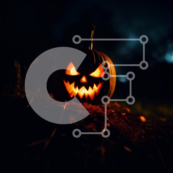 Intra Συλλεκτικό Ξύλινο Παζλ Plywood  4mm - Scary Glowing Pumpkin Jack-o'-Lantern για το Halloween Σε Ξύλινο Κουτί - Διαστάσεις: 10x10 cm – 25 κομμάτια