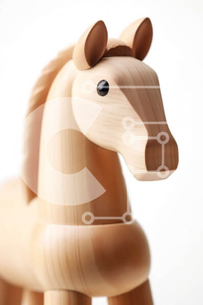 Intra Συλλεκτικό Ξύλινο Παζλ Plywood  4mm - Αξιολάτρευτο ξύλινο παιχνίδι αλόγων με καφέ χαίτη και ουρά Σε Ξύλινο Κουτί - Διαστάσεις: 10x10 cm – 25 κομμάτια