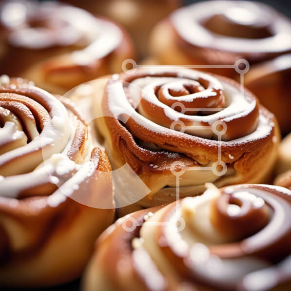 Σετ των 2 Intra Συλλεκτικό Ξύλινο Παζλ Plywood  4mm - Λαχταριστά ρολά κανέλας με κρέμα τυριού παγωμένο Σε Ξύλινο Κουτί - Διαστάσεις: 10x10 cm – 25 κομμάτια