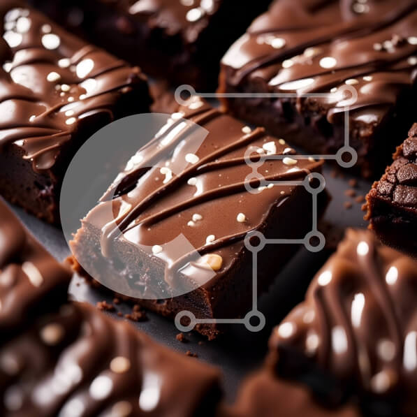 Σετ των 2 Intra Συλλεκτικό Ξύλινο Παζλ Plywood  4mm - Πεντανόστιμα μπράουνις σοκολάτας με γλάσο σοκολάτας και ψίχουλα λευκής σοκολάτας Σε Ξύλινο Κουτί - Διαστάσεις: 10x10 cm – 25 κομμάτια