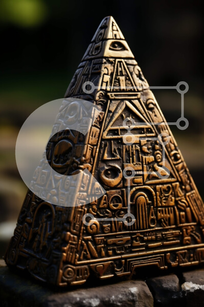 Intra Συλλεκτικό Ξύλινο Παζλ Plywood  4mm - Όμορφη ξύλινη πυραμίδα με περίπλοκα σκαλίσματα Σε Ξύλινο Κουτί - Διαστάσεις: 10x10 cm – 25 κομμάτια