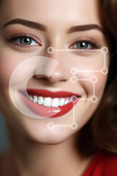 Intra Συλλεκτικό Ξύλινο Παζλ Plywood  4mm - Όμορφη γυναίκα με σγουρά καστανά μαλλιά και κόκκινο κραγιόν Σε Ξύλινο Κουτί - Διαστάσεις Puzzle: 10x10 cm – 25 κομμάτια